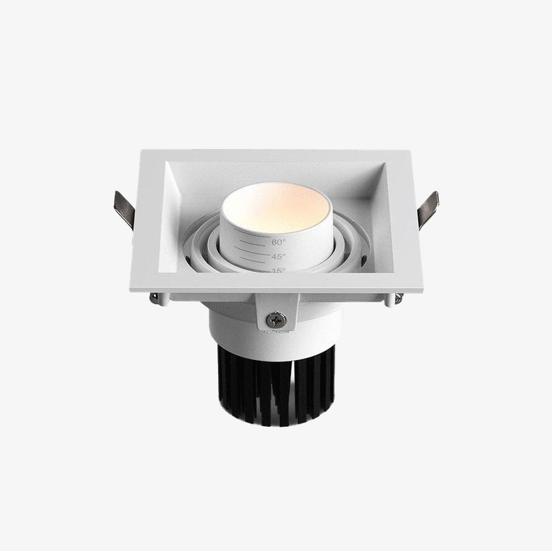 Spot moderne LED à focus réglable et forme encastrable carré Tiago