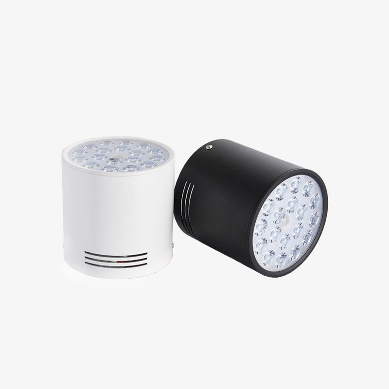 Moderno foco LED cilíndrico de aluminio con efecto nido de abeja Beepy