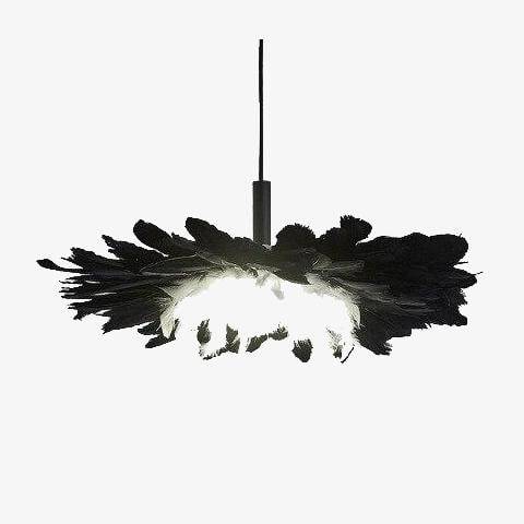 pendant light with feathers LED romantic style