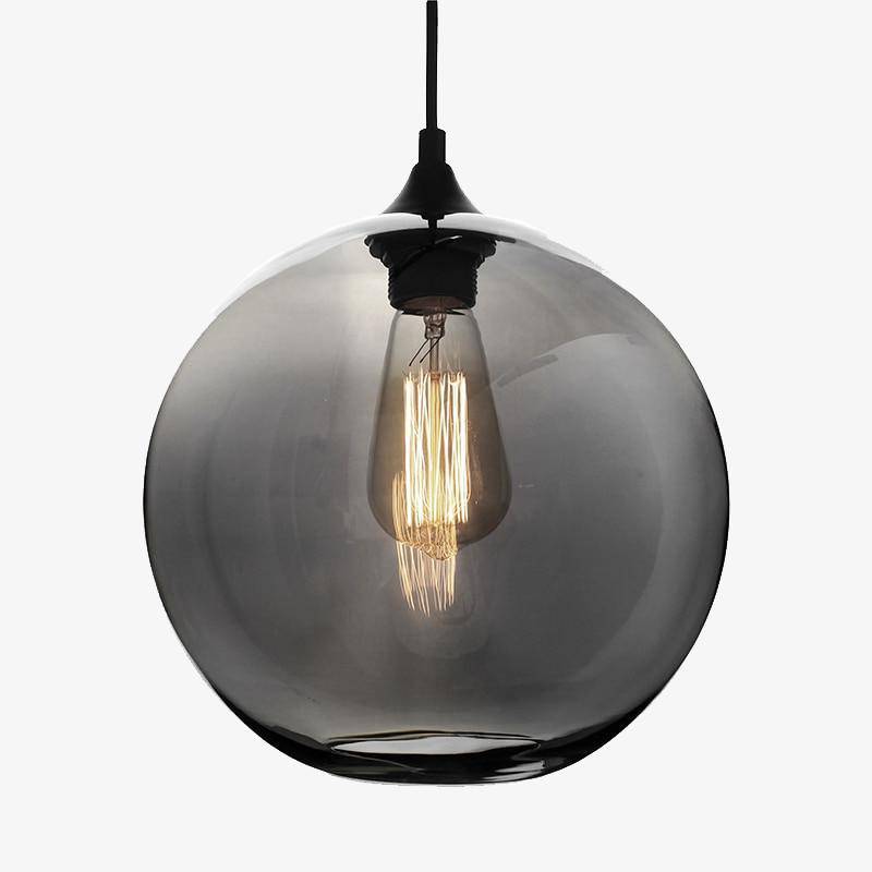pendant light Blubble colored or smoked glass ball