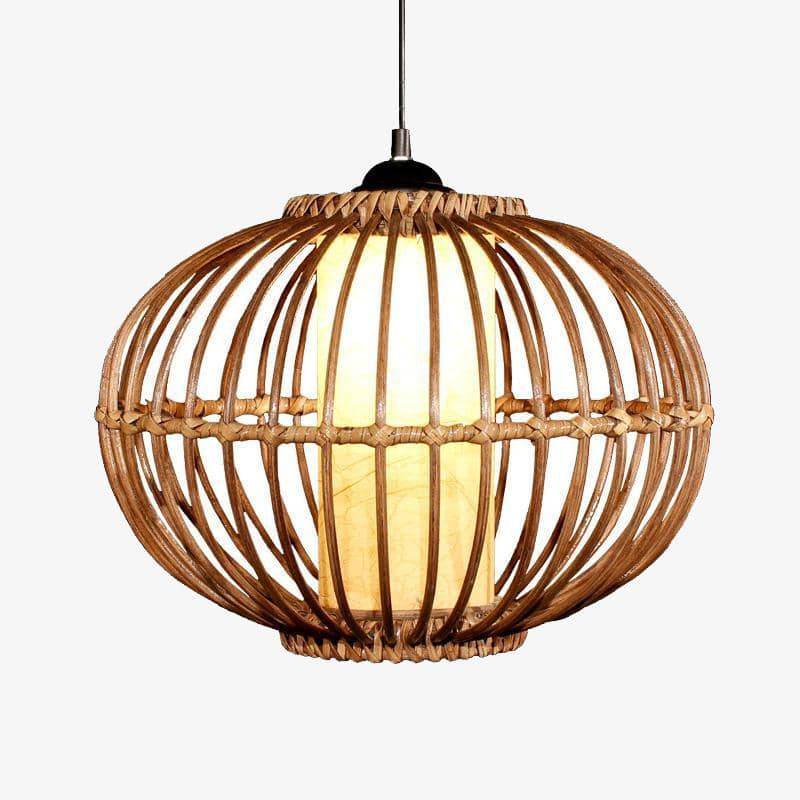 pendant light Japanese style oval wicker ball