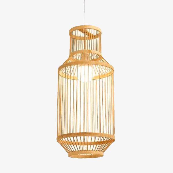 pendant light Geometric D bamboo cage