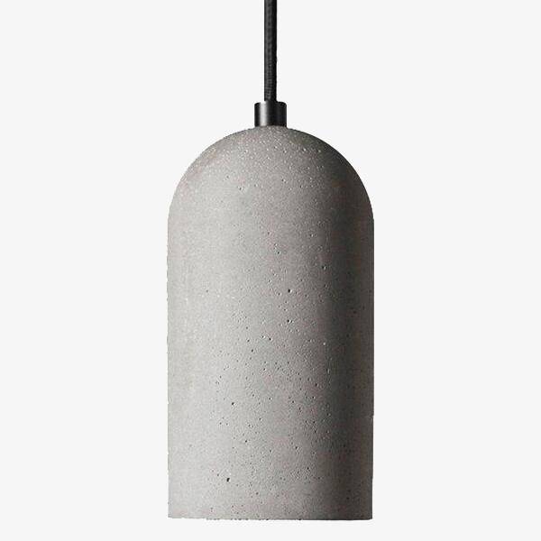 Lámpara de suspensión cemento cilíndrico con extremo redondeado Tubo