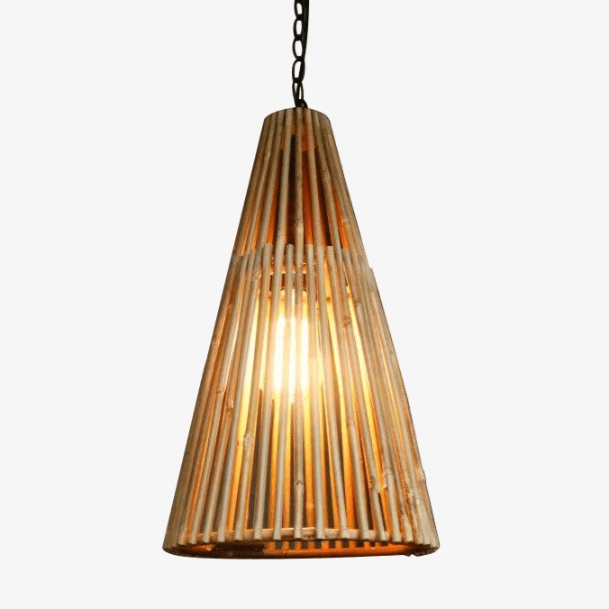 Lámpara de suspensión cono de bambú Asia