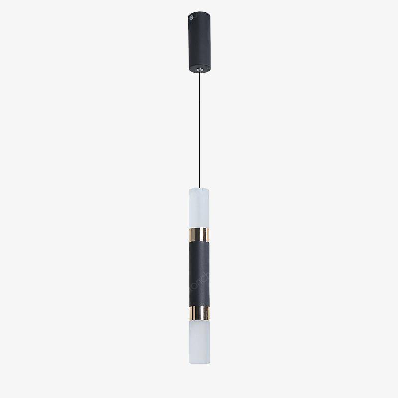 Lámpara de suspensión cilíndrico design metal negro LED Loft