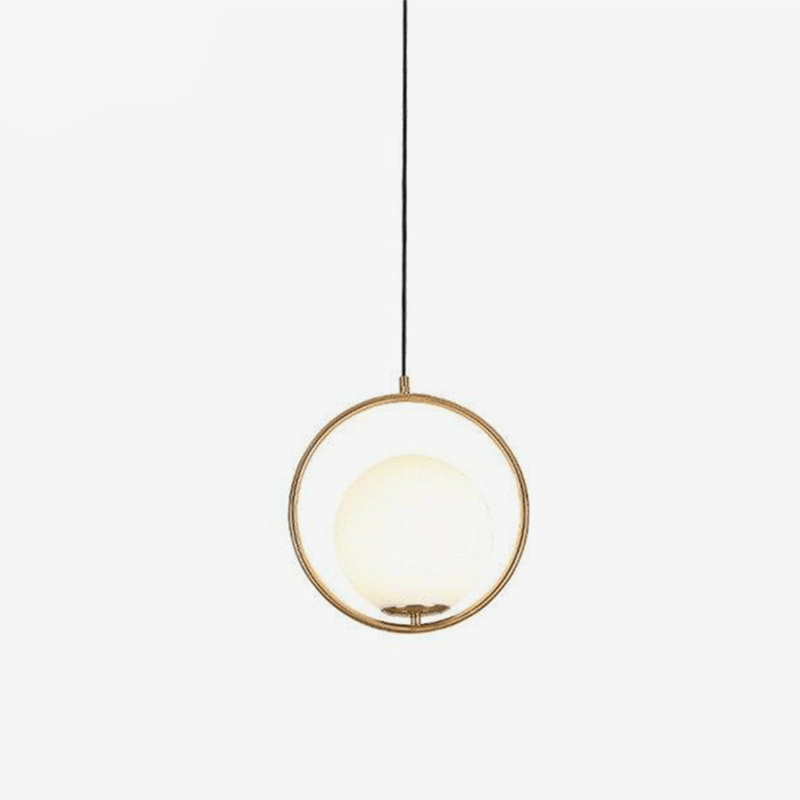pendant light LED design gold ring and glass Indoor