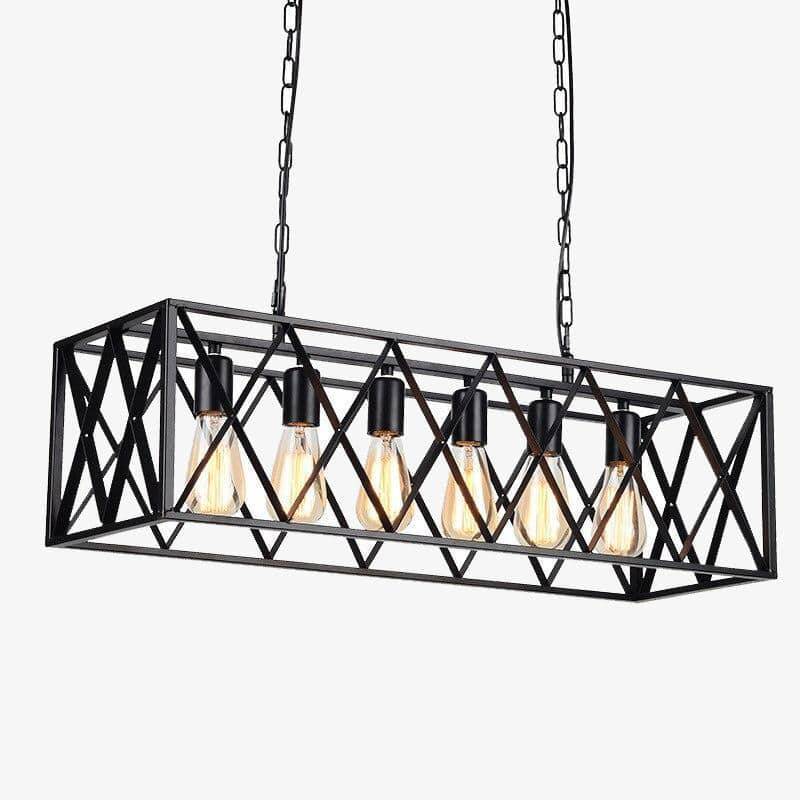 Suspension design à LED cage en métal style industrielle Loft