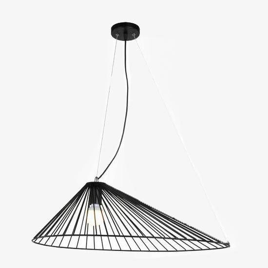 LED design pendant light Black straw Hat