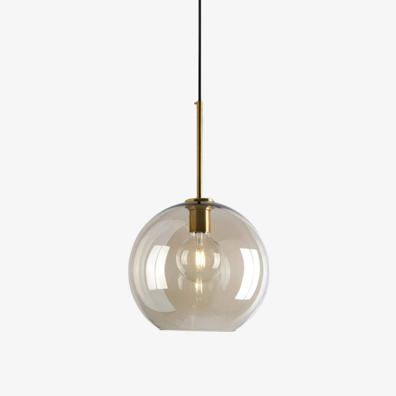Suspension design à LED en verre ambré style Industriel