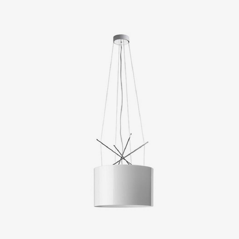 pendant light design lampshade cylindrical and chromed sticks Ray