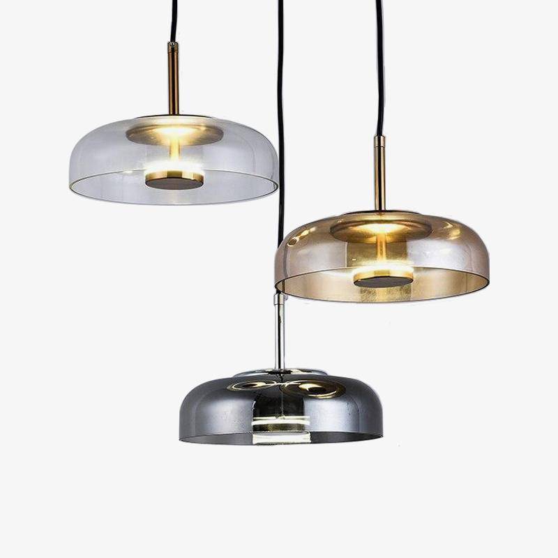 pendant light Loft LED smoked glass round design