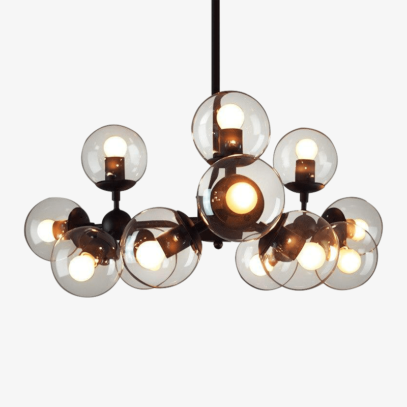 Design pendant light with lamp in glass ball