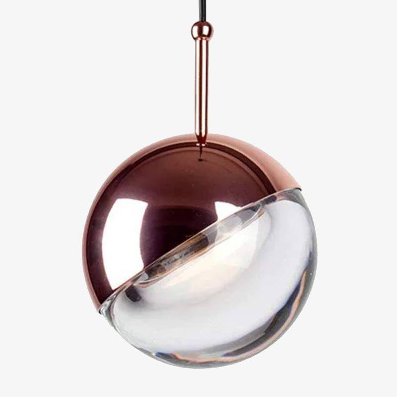 pendant light Globe glass and metal ball design