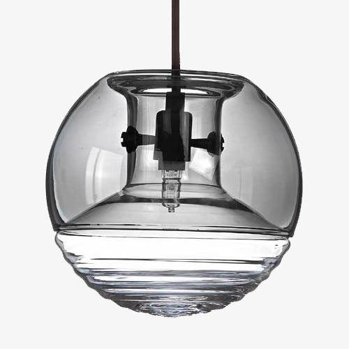 Lámpara de suspensión design Bola de cristal ahumado