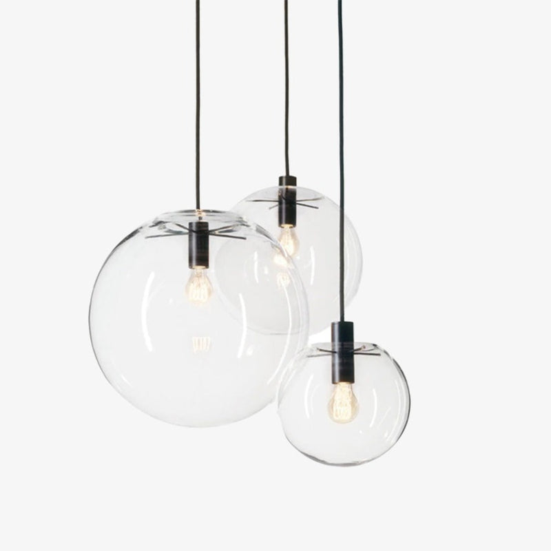 pendant light glass ball design (black or pink gold)