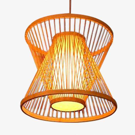 Cage Design pendant lamp with Bamboo Cage Rattan