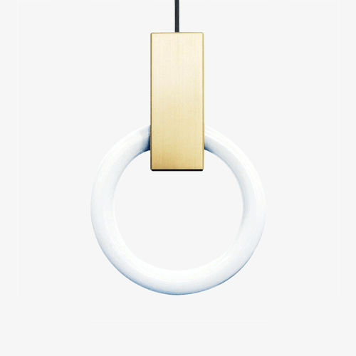 Suspension design cercle éclairé scandinave