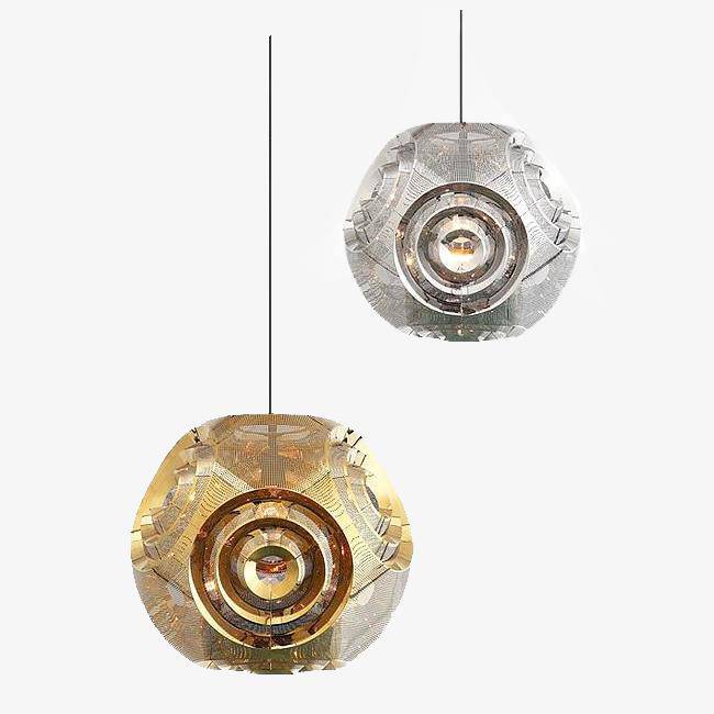 Gold or silver hollowed design pendant lamp