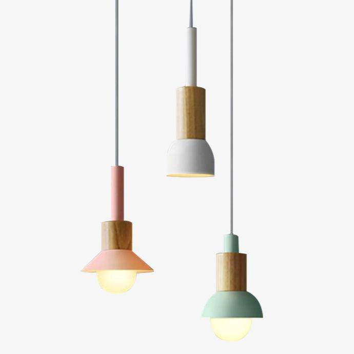 pendant light wood and metal design in different shapes Window