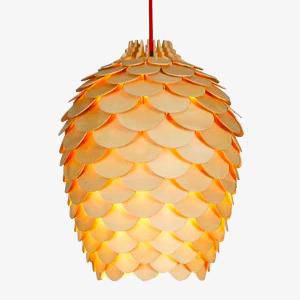 Lámpara de suspensión design flor de madera con pétalos Chiba