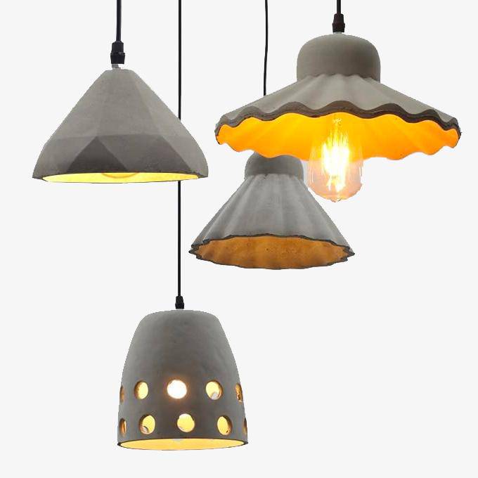 pendant light cement style resin design of various shapes Loft