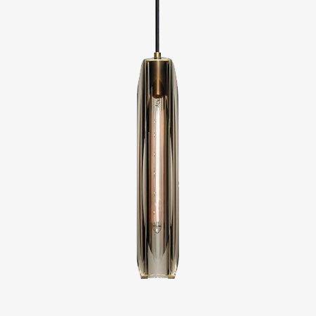 pendant light Luxury smoked glass tube crystal design