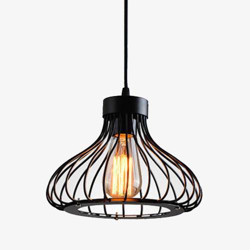 Industrial design pendant with Cage lamp