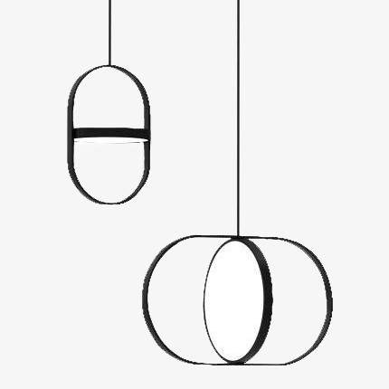 Suspension design lampe ronde ajustable encerclée Line