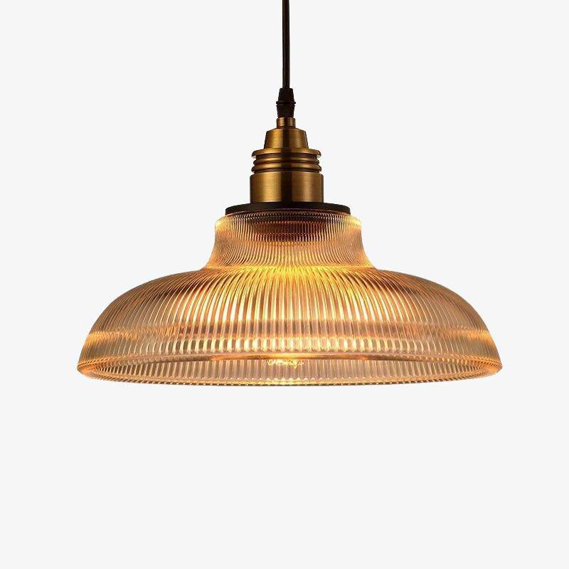 pendant light LED design with lampshade rounded retro style Tequio