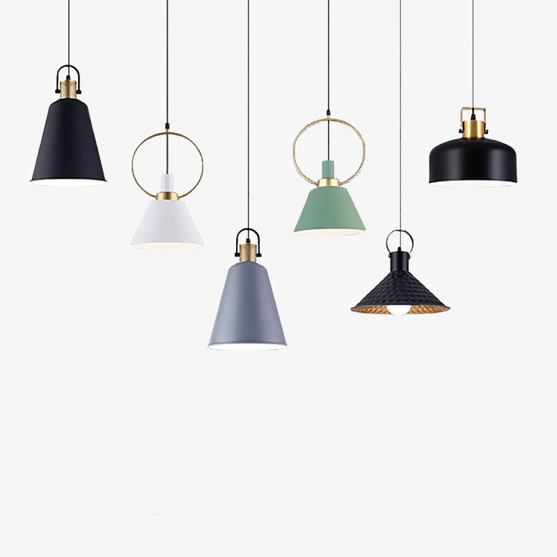 pendant light LED design with lampshade Nordic metal Haston