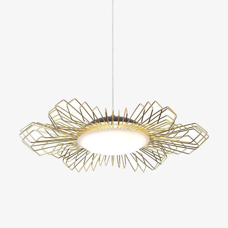 pendant light LED design with lampshade and luxury metal rings