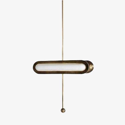 pendant light LED design with double rounded gold base Luxury style