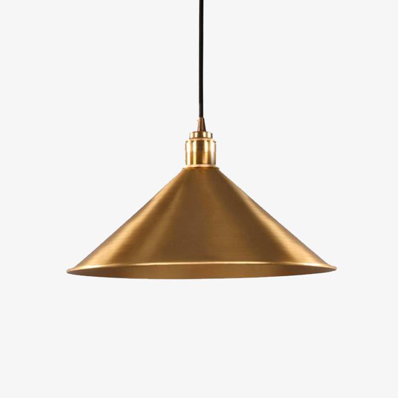 LED design pendant light in the shape of gilded cone Retro