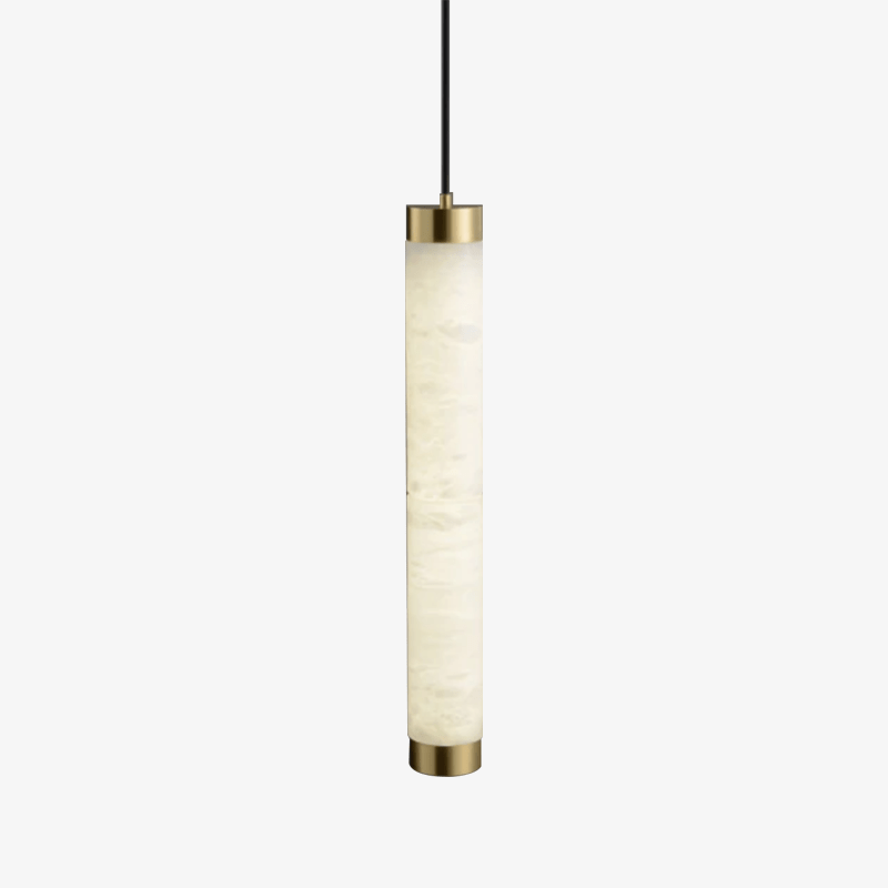 Lámpara de suspensión design LED en mármol con bordes dorados