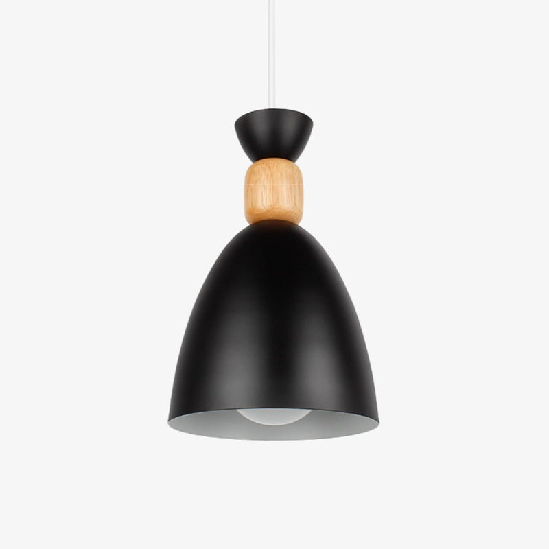 pendant light LED design in metal and wood Wood