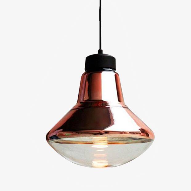 pendant light LED design in chrome-plated glass Bronze