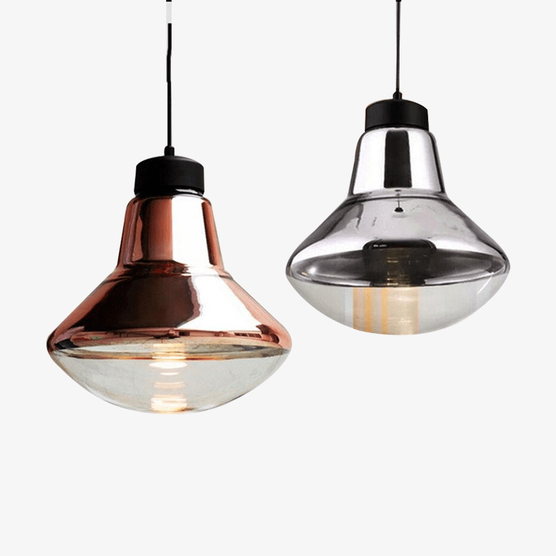 pendant light LED design in chrome-plated glass Bronze