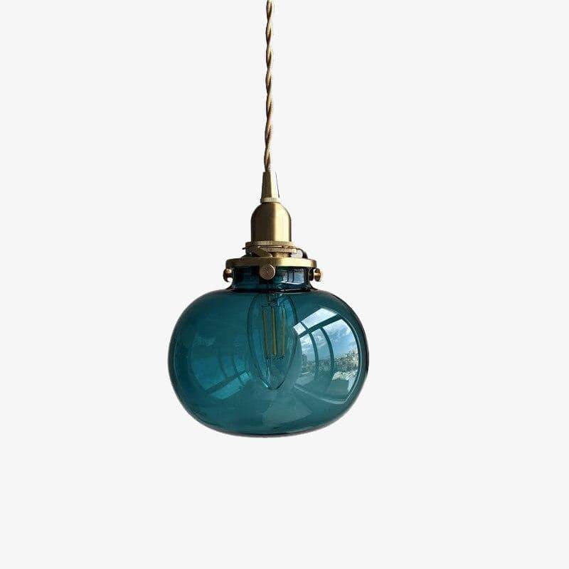 Suspension design LED en verre coloré style Jiamen