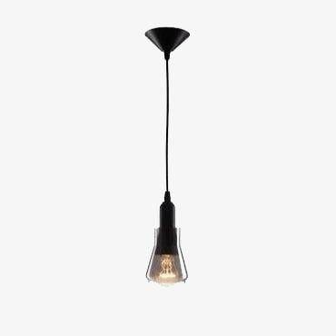 pendant light black LED design with lampshade rounded glass