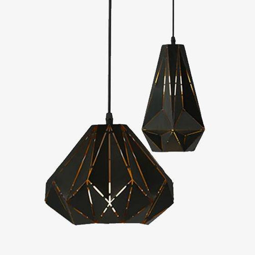 Suspension design rétro en métal noir Loft