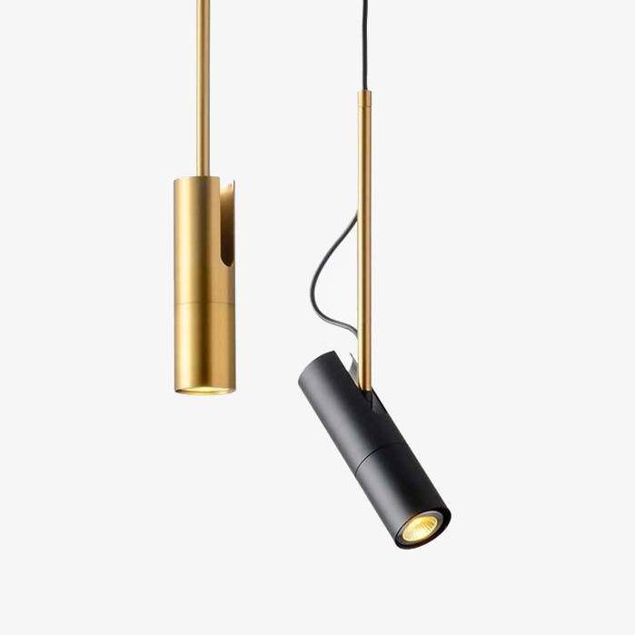 Lámpara de suspensión design foco ajustable y barra de oro