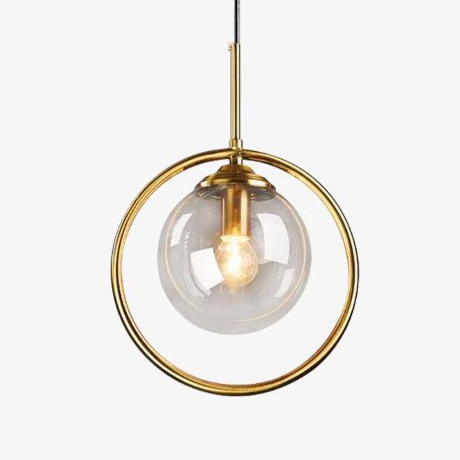 pendant light golden LED ball design smoked glass