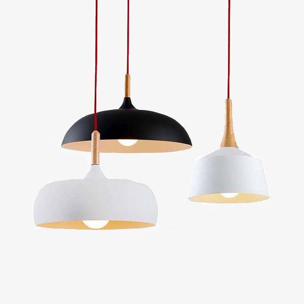 pendant light in wood and aluminum Coffee