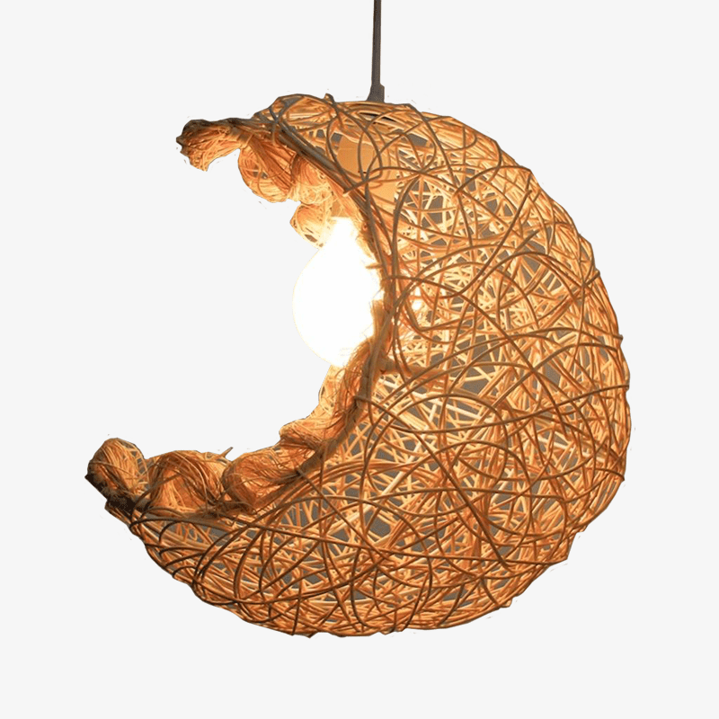 pendant light in the shape of a Weaving moon