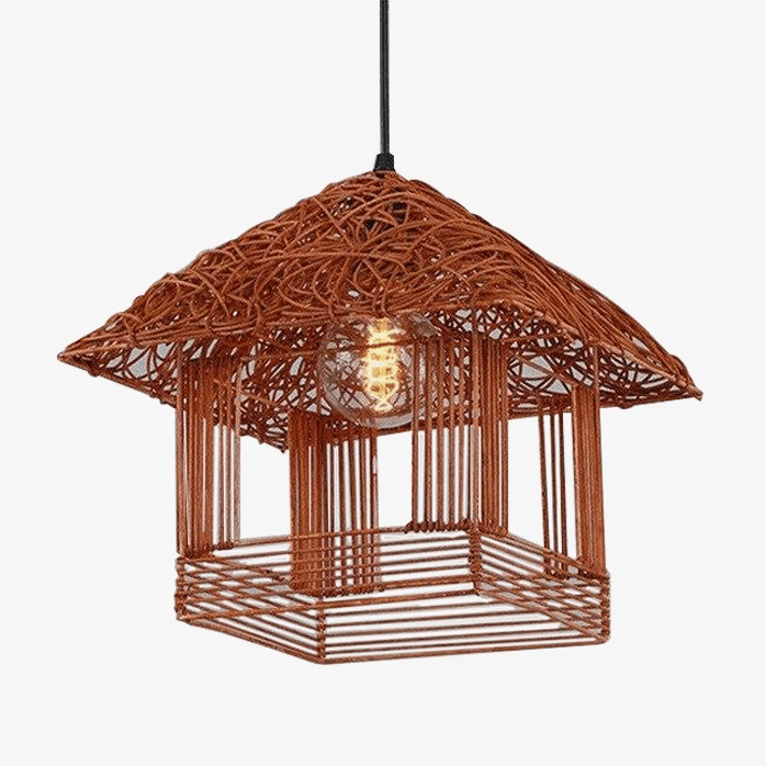 pendant light in the shape of a house in Country color