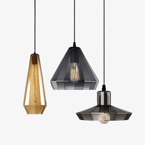 pendant light in smoked glass in Retro color