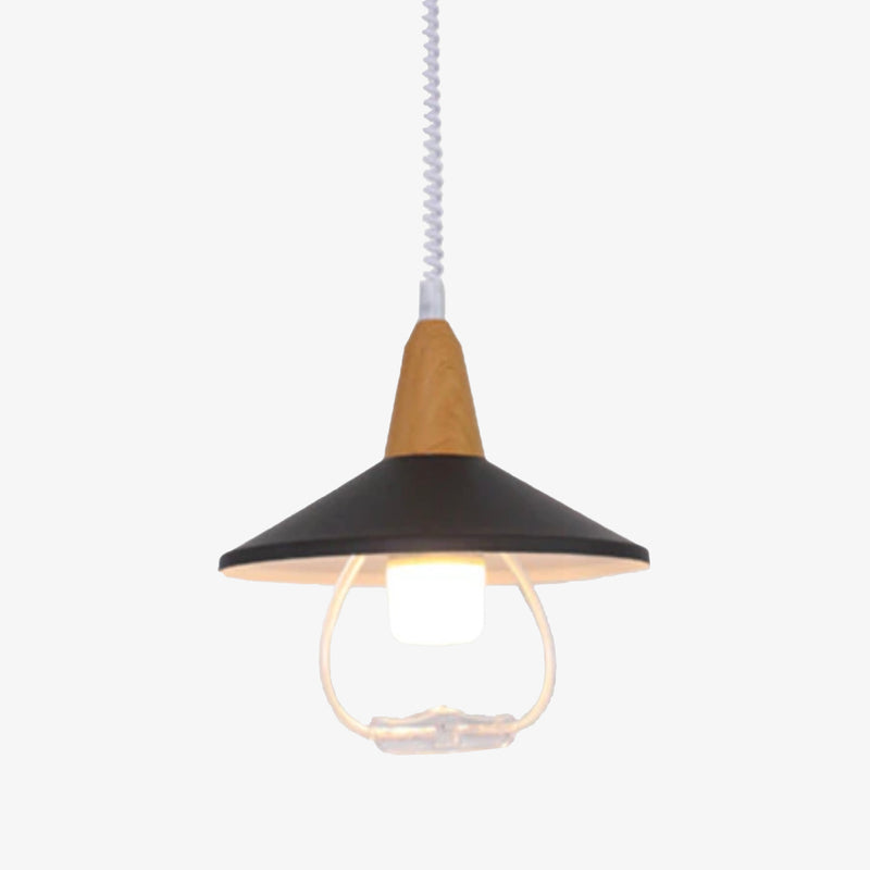 pendant light industrial lampshade conical almost flat Casilda