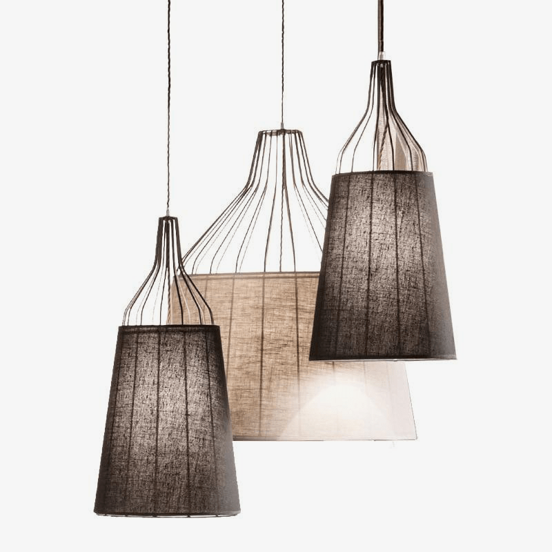 pendant light LED with lampshade in Zen fabric