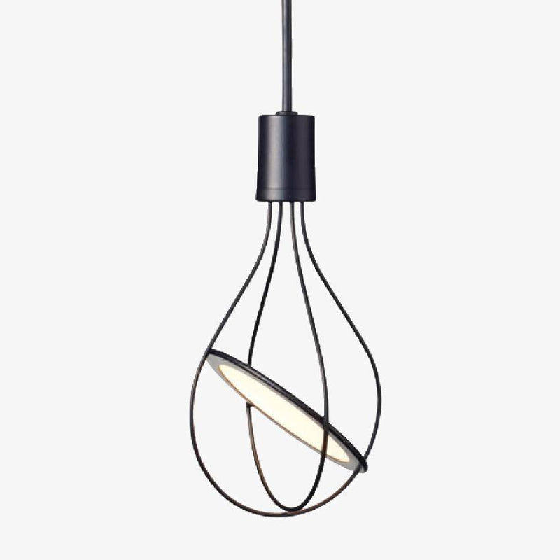 pendant light LED with lamp in bar cage