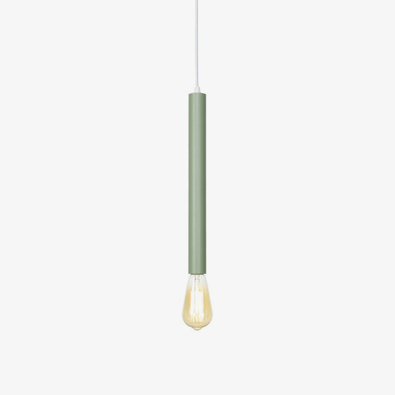 Suspension LED cylindre coloré avec lampe apparente